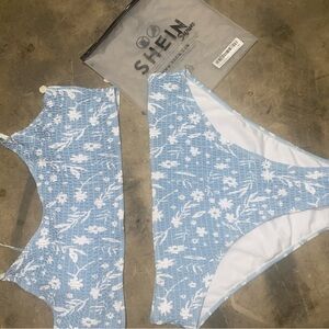 Blue Floral Bikini Set